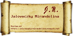 Jaloveczky Mirandolina névjegykártya